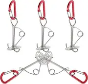 Toddmomy 5pcs Windproof Deck Anchor Pegs Durable Aluminium Alloy Tent Stakes with and Cord Adjusters for Secure Camping Garden Balcony and Canopy Use