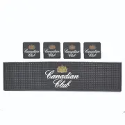 CANADIAN CLUB WHISKEY 3D RUBBER BAR MAT & 4 x COATSER SET BNWOT MAN CAVE