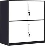 Metal office file cabinet with lock and information drawer Fully assembled storage locker for office accessories and tools