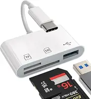 USB C Hub TF Micro SD Card Reader Apple IPhone15 Pro Max Ipad USB 3.0 Port Docking Station Multiport Adapter for MacBook Pro Compatible for Samsung Type-C Thunderbolt Flash Drive Memory Dongle
