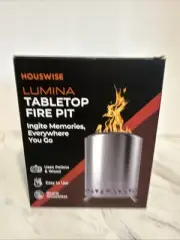 Lumina Tabletop Fire Pit Outdoor Stainless Steel NEW IN SEALED BOX By Housewise