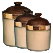Gibson Casa Estebana 3 Piece Canister Set Beige/Brown 93583777M