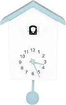 Cuckoo Clocks Bird House Wall Clock Bird Voice Call Stylish Decorative Pendulum Wall Clock for Office Bedroom Living Room (Blue Gray Roof)