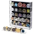Magnetic Door Challenge Coin Display Case Shadow Box Cabinet, Real Wood & Glass