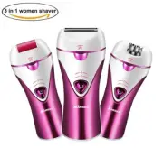 Cordless Wet & Dry Electric Hair Removal Shaver Rechargeable Epilator Razor 3in1