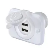 NARVA Flush Mount Dual USB Socket White 81134WBL Marine Caravan