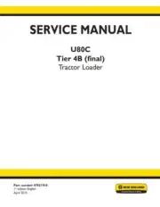New Holland U80C Tier 4B Tractor Loader Complete Service Manual 47821918 PDF/USB