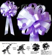 LAVENDER PURPLE WHITE WEDDING 8" PEW BOW BRIDAL CAKE PB018