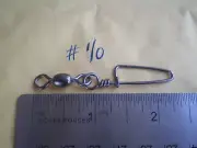 50 PCS. BLACK NICKEL COASTLOCK SNAP CRANE SWIVEL #1/0, 140 LBS TEST 2-1/2"X5/16"