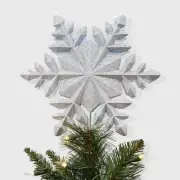 Snowflake LED Projection Tree Topper Silver Xmas 10'' Wondershop Projector