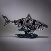 Shark Edge Sculpture Figure Evocative Hand Painted - Marble Castings Blend