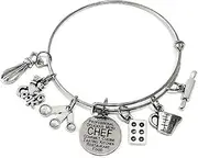 [Kit's Kiss] Chef bracelet Chef jewelry kitche charm bracelet I love to cook bracelet rolling pin Cake Mold Baking Pan Measuring spoon Measuring cup Egg Beater Chef charm bracelet Chef bangle bracelet