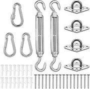 6 mm Yenghome 41 Pcs Stainless Steel Shade Sail Hardware Kit,Triangle Rectangle Sun Shade Sail Installation Accessory
