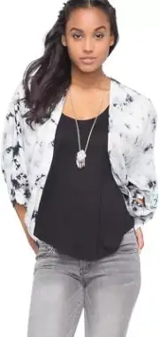 Metal Mulisha Womens Not Enough Woven Kimono Shirt Black