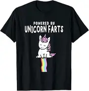 [X.Style] Powered by Unicorn Farts Unicorn Farting Rainbow Kid Toddler ds1594 T-Shirt (XL)