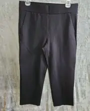 Loft Women's Sz Med Petite Black Pullon Pants Stretch New rayon blend