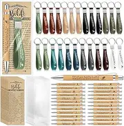 Feifeiya 25 Sets Christian Church Gift Bulk Bible Verse Bamboo Pen Religious Silicone Keychain Scripture Bookmark Emergency Numbers Bible Study Gift for Women Men Sunday School(Classic Color,English)