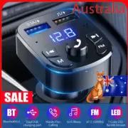 Bluetooth 5.0 Wireless Car Hands-Free FM Transmitter Adapter 2USB PD Charger CF