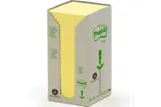 Post-It Notes Yellow 76x76mm Square 16-Pack Pads 100% Recycled