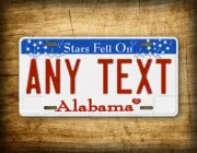 Custom 2002-2008 Alabama License Plate AL Stars Fell Down Replica Text