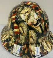 New Full Brim Hard Hat Custom Hydro Dipped NATION DIVIDED. Free Shipping