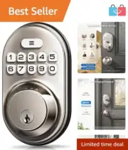 Keyless Entry Door Lock Electronic Keypad Deadbolt Auto Lock Anti-Peek Satin