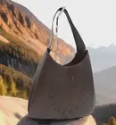 AUTH NWT Stella McCartney Perforated Logo Alter Napa Leather Hobo-Chocolate
