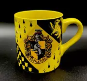 Harry Potter Hufflepuff Crest Ceramic Coffee Mug Silver Buffalo Yellow Black