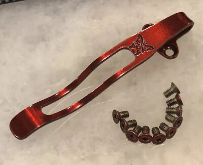 RED Titanium Clip & Screws Set For Benchmade Bugout 535BK & Bailout 537 Knife