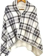 Electric Heated Shawl Blanket, Heated Shawl Plush Throw Blanket with 3 Heat Settings for Cold Weather