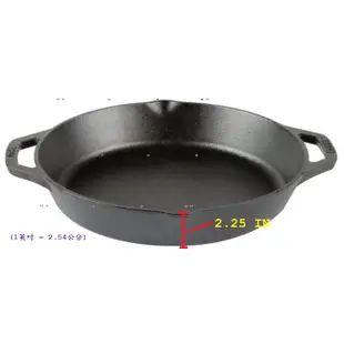 美國原裝全新品現貨LODGE 12" Pre-Seasoned Skillet 12吋雙柄鑄鐵鍋 平底鍋-L10SKL