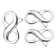 9mm x 16mm Double Opening Lobster Clasp, 3 Pcs Extender Clasp, Silver Tone