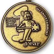 RARE Chuck E Cheese 1 Year of Service Award Key Chain