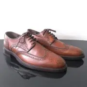 Johnston & Murphy Men's Daley Wingtip Cap Toe in Nice Tan Full Grain Leather
