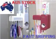 AUTOMATIC TOOTHPASTE DISPENSER AND TOOTHBRUSH HOLDER SET WALL MOUNT RACK