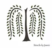 2 pc Willow Tree STENCIL Folk Art Prim Country Home DIY Overlay Art Signs