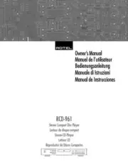 Rotel RCD-961 CD Player Owners Manual