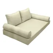 |SLIPCOVER ONLY|S1 Daybed Mattress Bolster Backrest Covers Piped Trim Twin AD005