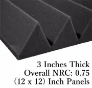 12 Pack(12x12x3)Inch Wedge Acoustic Foam Panel Soundproofing Studio Wall/Ceiling