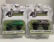 Jada Just Trucks 1957 Chevrolet Suburban Green & Brown Die-cast New 1/64 Lot