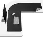 Chihein L-Shaped Desk Pad, Corner Desk Mat (41.3”+ 41.3”) x 12.99”, Computer Office Mouse pad Writing Table Pad for Home Office - Black/Gray