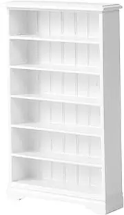 Wood Storage Racks, Dollhouse Bookshelf, 4 x 1 x 6 Inch 1:12 Scale White Bookshelf, 6 -Tier Wood Storage for Doll House Decor