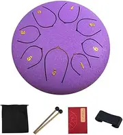 MTSDM Steel Tongue Drum, 6 inch 8 Notes Hand Zen Drum Handpan Instrument with Travel Bag Music Book Mallets Finger Sleeves, Chakra Tank Drum Percussion for Musical Education Entertainment Meditation