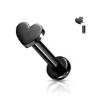 Piercing Labret Ear Titanium Black Heart