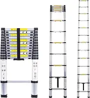 Telescopic Ladder Telescopic Ladders Multi-Purpose Extendable Ladder Telescopic Ladder Aluminum Telescoping Ladder for RV, 8m/ 7m/ 6.2m/ 5m/ 4m/ 3.8m/ 2.6m Tall, Extension Telescopic Ladders