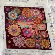 Kaffe Fassett FIRE FLOWERS 2009 Ehrman Floral Needlepoint Canvas Complete