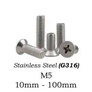 M5 Screw s Bolt s Countersunk CSK Phillips Flat Course Stainless Steel G316