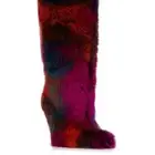 AZALEA WANG "THE WILDERNESS WILD" Size:11 MULTI FURRY BOOT * *