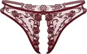 [GRRKDFQ] Women's Sports Underwear Open Crotch Low Waist See-Through Underwear