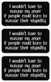 Manage My Anger Hard Hat Decal Funny